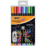 BIC Etui de 10 Feutres Fineliner Intensity Pointe Fine Bagué Assortis