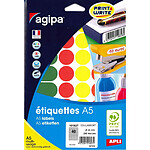 AGIPA Etui A5 ( 7F ) de 280 Pastilles Gommettes Rondes 24 mm Assorties