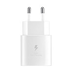 Samsung Chargeur Secteur USB-C  Original 25W Câble USB-C Power Delivery 3.0 Blanc