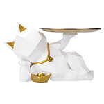 TechKidz Décoration d'Intérieur Modèle Chat Pacha en Résine 3D Géométrique Blanc