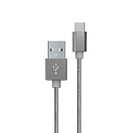 Myway Câble USB-C vers USB-A 2.0 en Nylon Tressé Charge 60W et Synchronisation 1m Gris