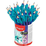 MAPED Pot 22 Crayons Graphite HB2 + Guide-doigts Requin Kidy Learn