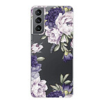 LaCoqueFrançaise Coque Samsung Galaxy S21 5G 360 intégrale transparente Motif Pivoines Violettes Tendance