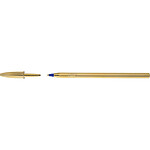 BIC Stylo bille CRISTAL SHINE Pointe Moyenne 1,6 mm Bleu Corps Or x 20