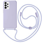 Avizar Coque Cordon pour Samsung Galaxy A23 5G et M23 5G Semi-rigide Lanière Tour du Cou 80cm  violet