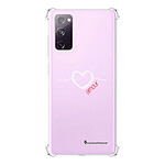 LaCoqueFrançaise Coque Samsung Galaxy S20 FE Silicone antichocs Solides coins renforcés  transparente Motif Coeur Blanc Amour