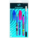 SCHNEIDER Set d'écriture avec 1 stylo à plume + 1 roller + 1 effaceur - Motif Aléatoire