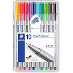 STAEDTLER Fineliner triplus BRILLIANT COLOURS, étui de 10