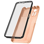 Avizar Coque pour Xiaomi Poco X4 Pro 5G Intégrale Arrière Rigide Transparent et Avant Souple  rose gld