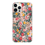 LaCoqueFrançaise Coque iPhone 12/12 Pro silicone transparente Motif Fleurs Beige et Rose ultra resistant