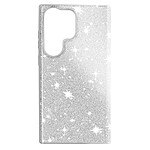 Avizar Coque Paillette pour Samsung Galaxy S23 Ultra Hybride Semi-rigide  argent