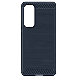 Avizar Coque pour Samsung Galaxy A55 Flexible Effet Carbone Bleu Nuit