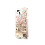 Guess Coque pour Apple iPhone 14 Plus Flowers à paillettes flottantes Dorée