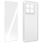 Avizar Coque pour Oneplus 10T Silicone Souple et Film Verre Trempé 9H  transparent