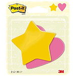 POST-IT Bloc-note adhésif Die-Cut 'Etoile & coeur'