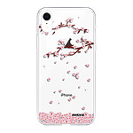 Evetane Coque iPhone Xr silicone transparente Motif Chute De Fleurs ultra resistant