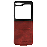 Avizar Étui pour Samsung Galaxy Z Flip 5 Clapet Vertical Porte-Carte Anti-RFID  Rouge