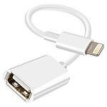 Avizar Adaptateur OTG USB vers Lightning Compact Portable 10cm Blanc