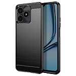 Avizar Coque pour Realme Note 50 Souple Effet Carbone et Brossé Noir