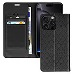 Avizar Étui Folio pour iPhone 16 Pro Max Losange Porte cartes Support Vidéo Noir