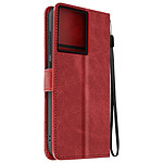 Avizar Étui pour Motorola Edge 50 Pro Dragonne Clapet Support Portefeuille Rouge