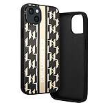 Karl Lagerfeld Coque pour iPhone 14 Dos Cuir Vegan Bords Rehaussés Noir