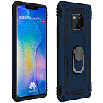 Avizar Coque Huawei Mate 20 Pro Bi matière Rigide Souple Bague Support Vidéo Bleu nuit