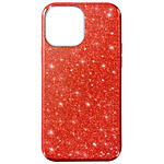 Avizar Coque iPhone 13 Pro Max Paillette Amovible Silicone Semi-rigide rouge