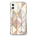 Evetane Coque iPhone 11 anti-choc souple angles renforcés transparente Motif Marbre Rose Losange