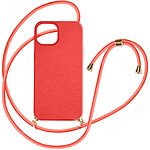 Avizar Coque cordon pour iPhone 15 Plus Silicone Recyclable  Rouge