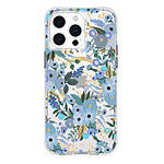 Case Mate Rifle Paper Garden Party Compatible avec le MagSafe pour iPhone 15 Pro Max Bleu