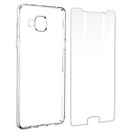 Avizar Coque pour Samsung Galaxy A5 2016 Silicone Souple et Film Verre Trempé Dureté 9H Transparent