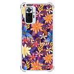 LaCoqueFrançaise Coque Xiaomi Redmi Note 10 Pro Silicone antichocs Solides coins renforcés  transparente Motif Fleurs violettes et oranges