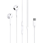 XO Écouteurs USB C Intra-auriculaires Microphone Boutons de Commande Blanc