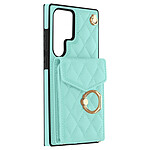 Avizar Coque Cordon pour Samsung Galaxy S23 Ultra Dos Portefeuille Bague Support  Turquoise