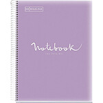 MIQUELRIUS Cahier Spirales Couverture PP A4 210 x 297 mm 4 perforations 120 feuilles 90 g Lavande