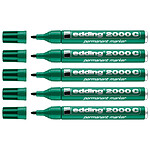 EDDING Marqueur Permanent 2000C Corps Alu Vert pointe Ronde 1,5-3 mm x 5