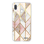 Evetane Coque Samsung Galaxy A40 360 intégrale transparente Motif Marbre Rose Losange Tendance