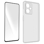 Avizar Coque pour Xiaomi Redmi Note 12 5G Silicone et Verre Trempé contour noir