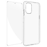 Avizar Coque pour Nokia G21 et G11 Silicone Souple et Film Verre Trempé 9H  transparent