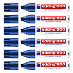 EDDING Marqueur Permanent 800 Corps Alu Bleu Pointe Biseau 4-12 mm x 6