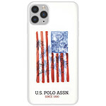 U.S Polo Coque pour iPhone 11 Pro American Flag Antichoc Blanc