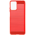 Avizar Coque pour Motorola Moto G24, G04 et G04s Effet Carbone et Brossé Rouge