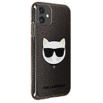 Karl Lagerfeld Coque Paillettes pour iPhone 12 Mini Choupette IKONIK  Transparent doree