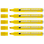 EDDING Marqueur Permanent 2200 C Corps Alu Jaune Pointe Biseautée 1-5 mm x 5