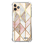 Evetane Coque iPhone 11 Pro anti-choc souple angles renforcés transparente Motif Marbre Rose Losange