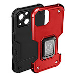 Avizar Coque iPhone 14 Plus Antichoc Hybride avec Anneau Support Magnétique  Rouge