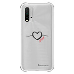 LaCoqueFrançaise Coque Xiaomi Redmi 9T Silicone antichocs Solides coins renforcés  transparente Motif Coeur Noir Amour