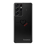 LaCoqueFrançaise Coque Samsung Galaxy S21 Ultra 5G 360 intégrale transparente Motif Coeur Noir Amour Tendance