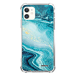 Evetane Coque iPhone 11 anti-choc souple angles renforcés transparente Motif Bleu Nacré Marbre